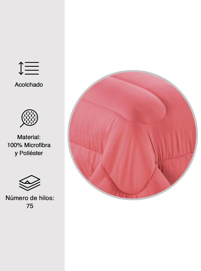 Plumón Liso Colors 1.5 Plazas Rosado-2