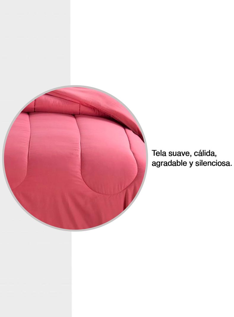 Plumón Liso Colors 1.5 Plazas Rosado-3