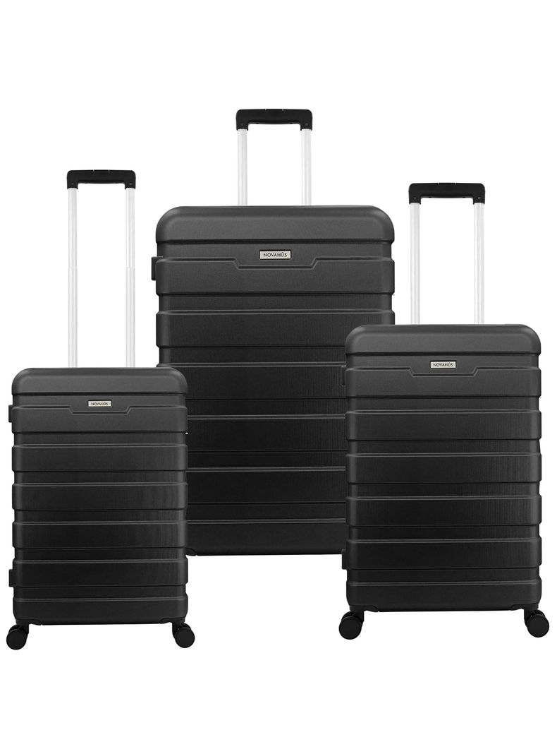 Set de Maletas Rígidas Danubio S M L Negro-0