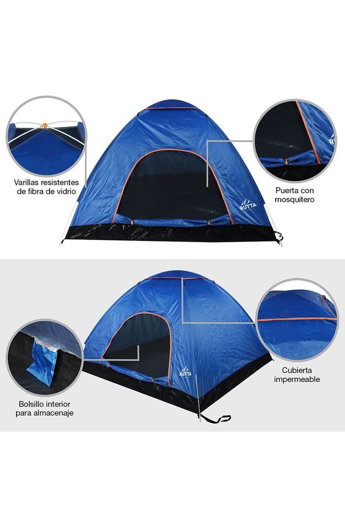 Carpa 4 Personas Camping Outdoor Azul-1