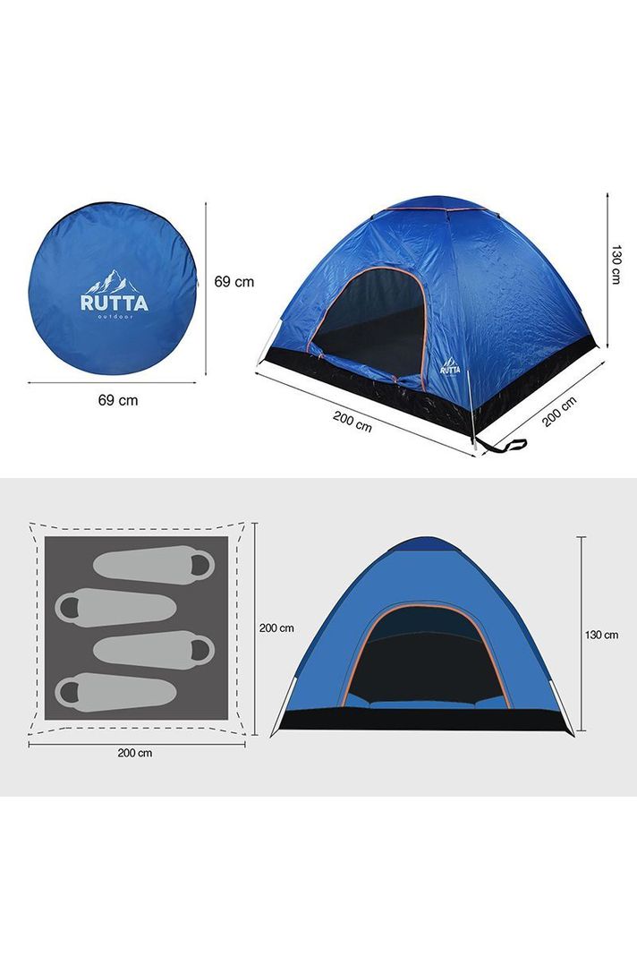 Carpa 4 Personas Camping Outdoor Azul-2