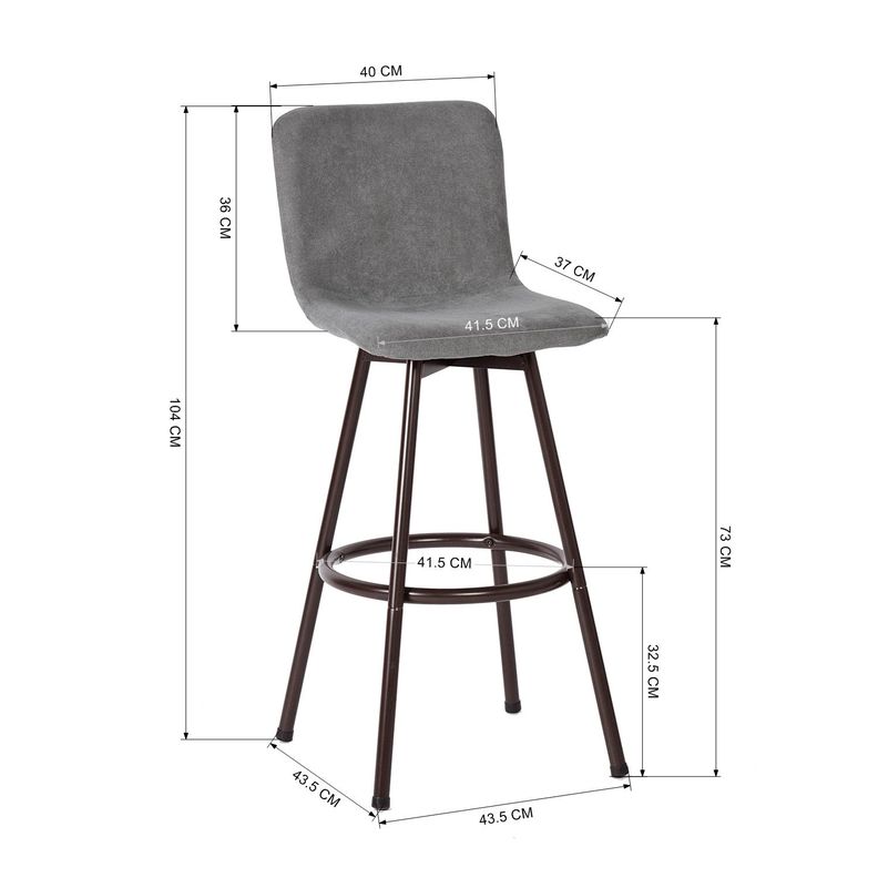 Pack 2 Piso de Bar Brickman Gris-2