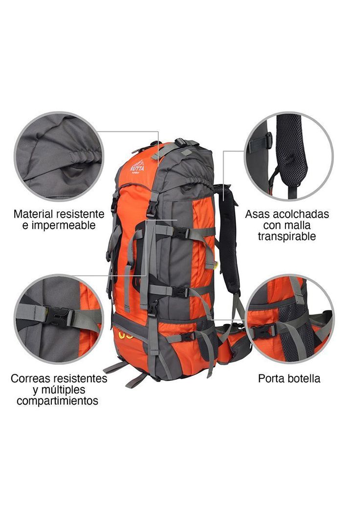 Mochila Camping 80L Naranjo-3