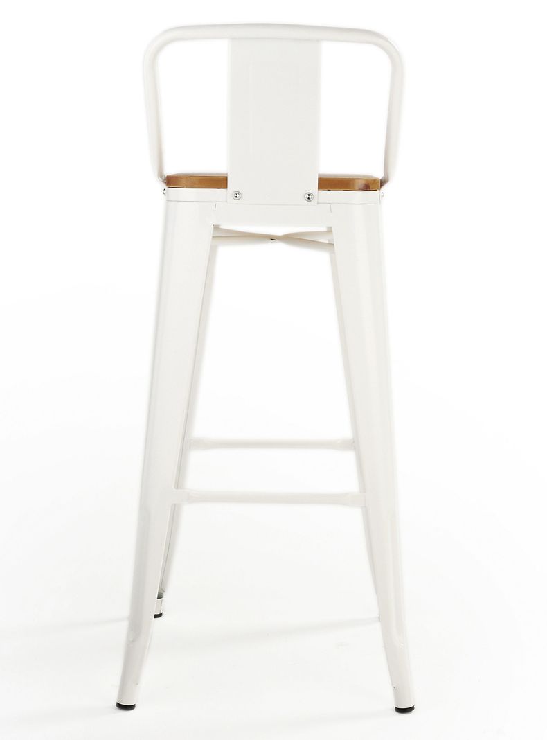 Pack 4 Pisos Bar Tolix Asiento Madera Blanco-3
