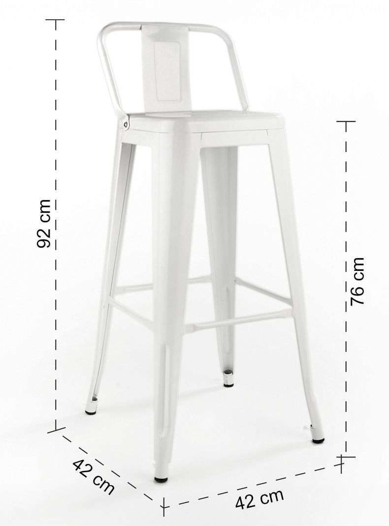Pack 4 Piso Taburete Tolix Respaldo Blanco-2