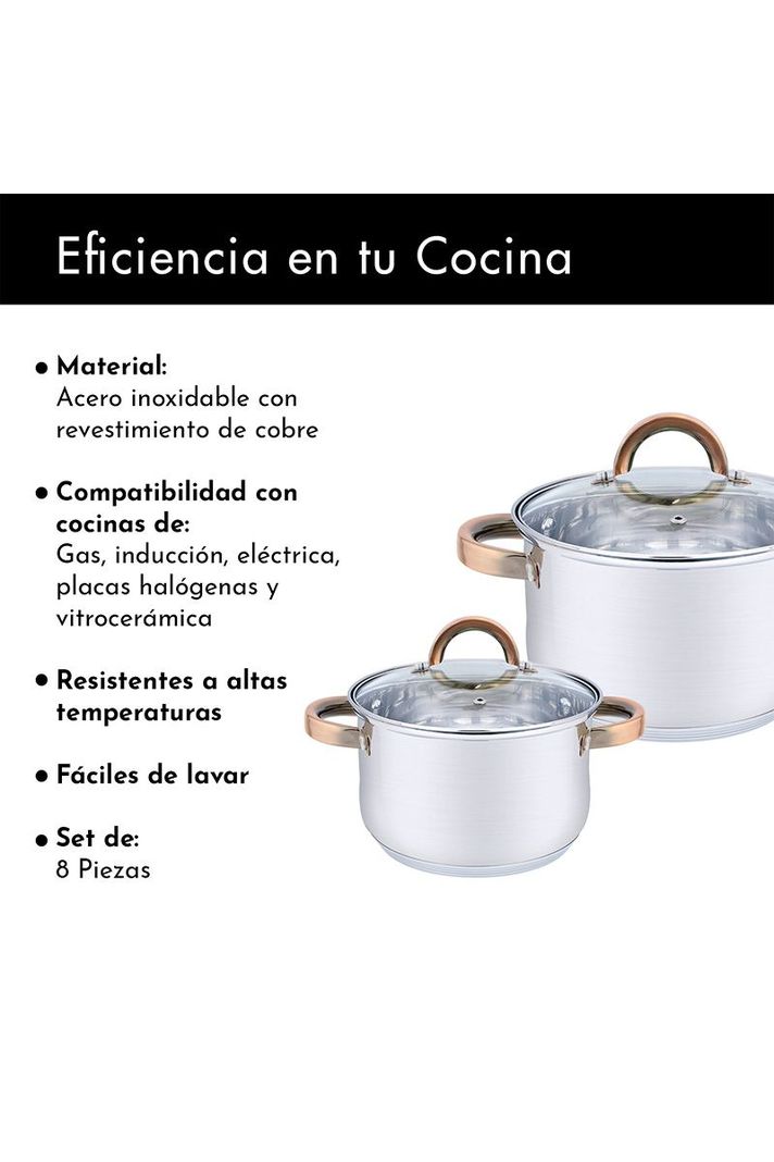 Set Baterías 8 Piezas Acero Inoxidable Berlín Gris-3