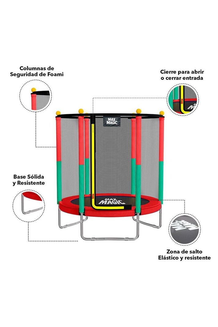 Cama Elástica 152 cm Rojo-3