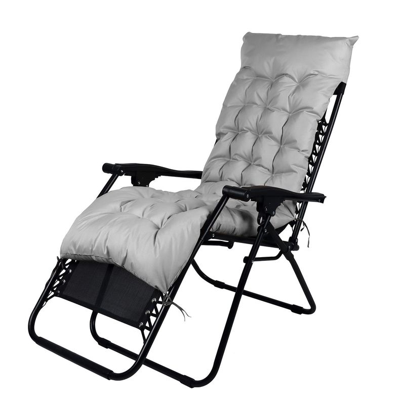 Reposera Plegable con Acolchado - Gris-1