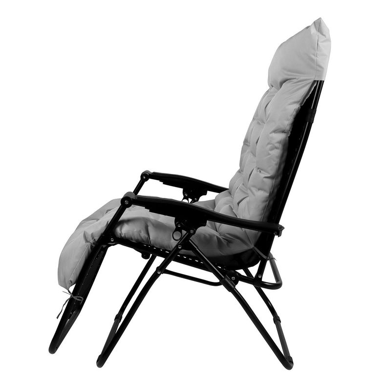 Reposera Plegable con Acolchado - Gris-2