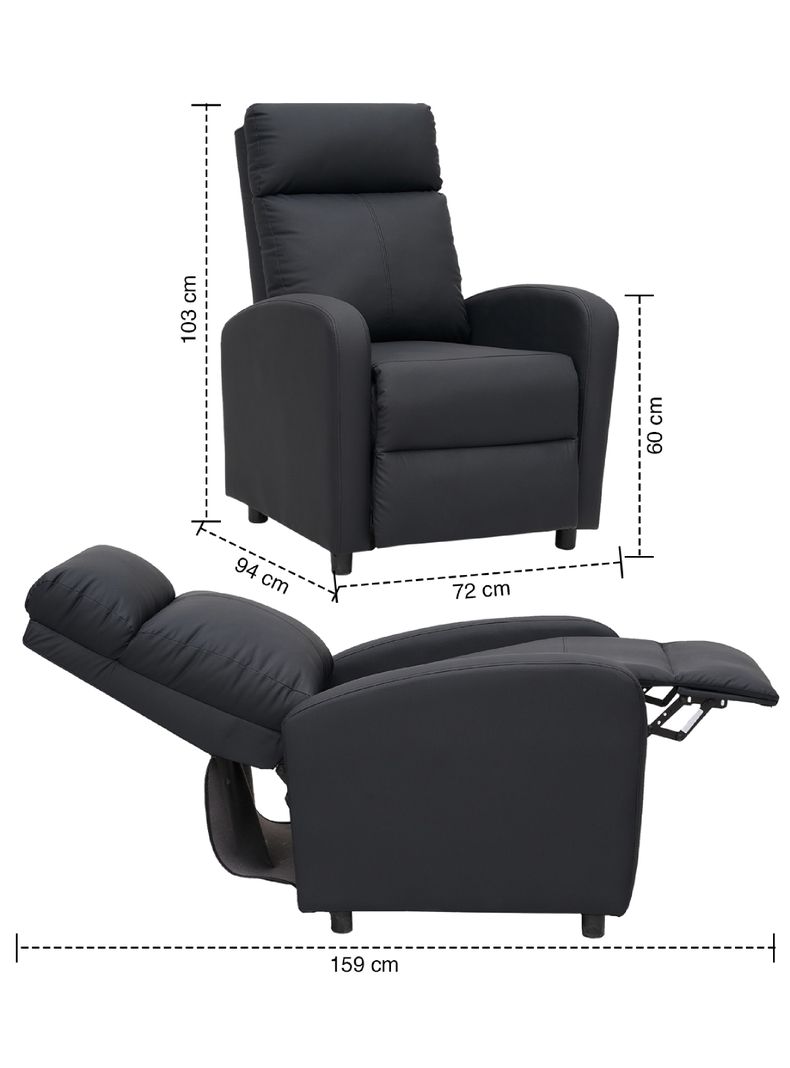 Berger Reclinable Lisboa Pu Negro-2
