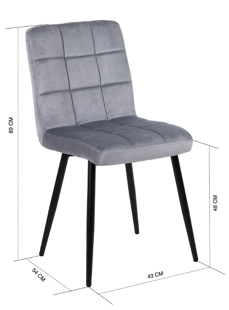 Pack de 4 Sillas de Comedor Modernas Novahus Velvet Gris-7