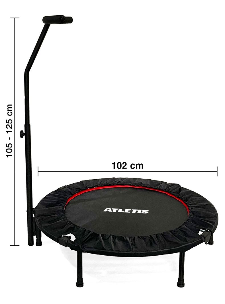 Trampolín con Barra 1,02 Metros Pro Fitness Negro-2