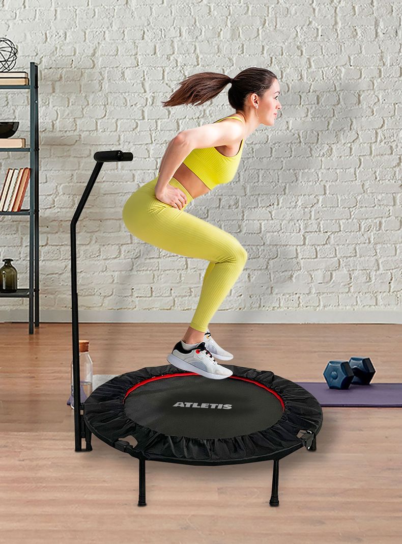 Trampolín con Barra 1,02 Metros Pro Fitness Negro-5