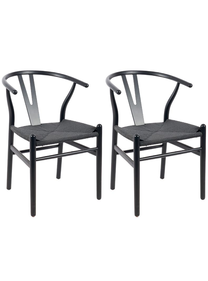 Pack 2 Sillas Comedor Novahus Wishbone Negra-0