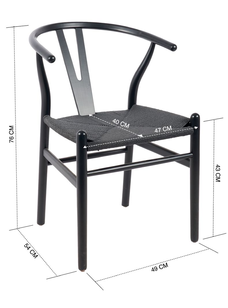 Pack 2 Sillas Comedor Novahus Wishbone Negra-7