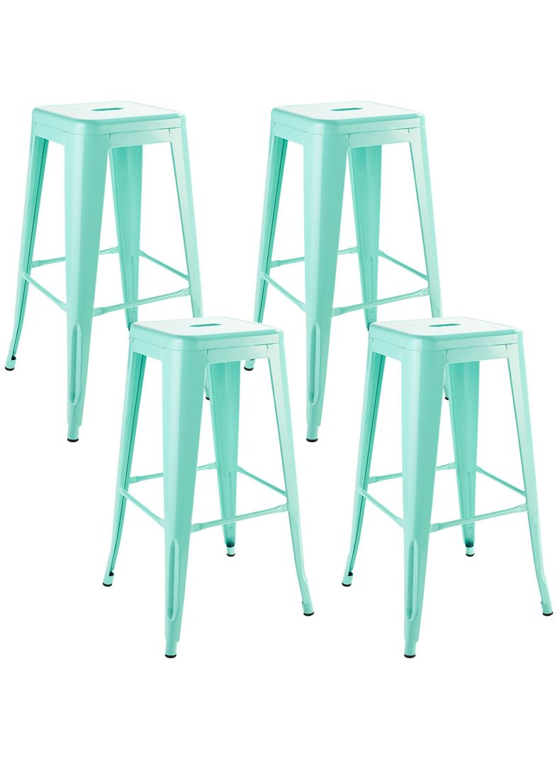 Pack 4 Pisos de Bar Metal Tolix Verde Menta-0