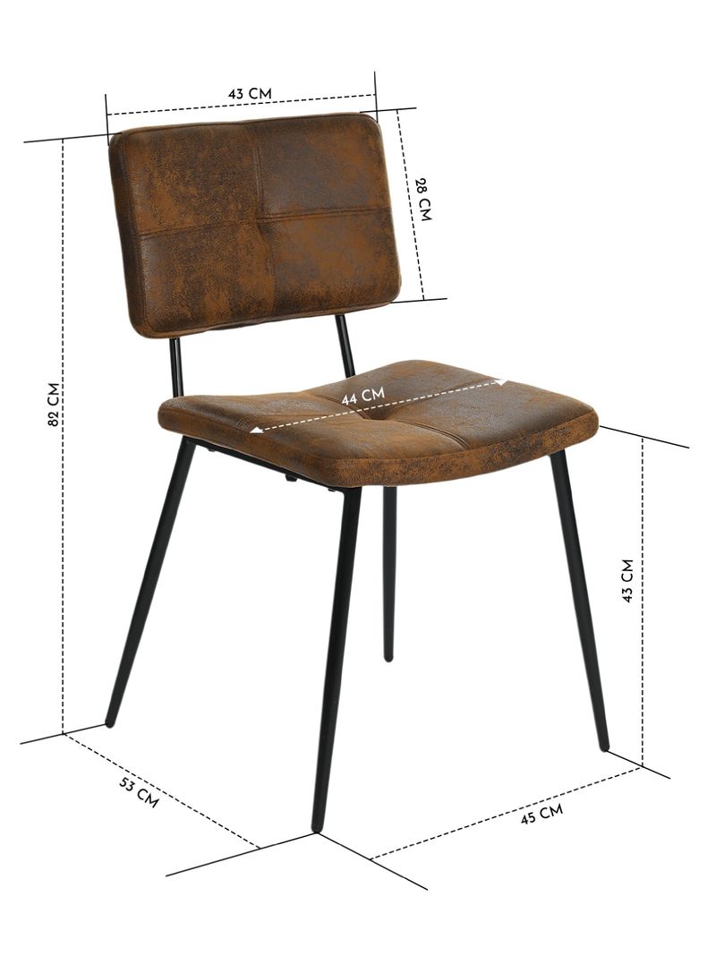 Pack 2 Silla Comedor  Karomi Vintage Café-2