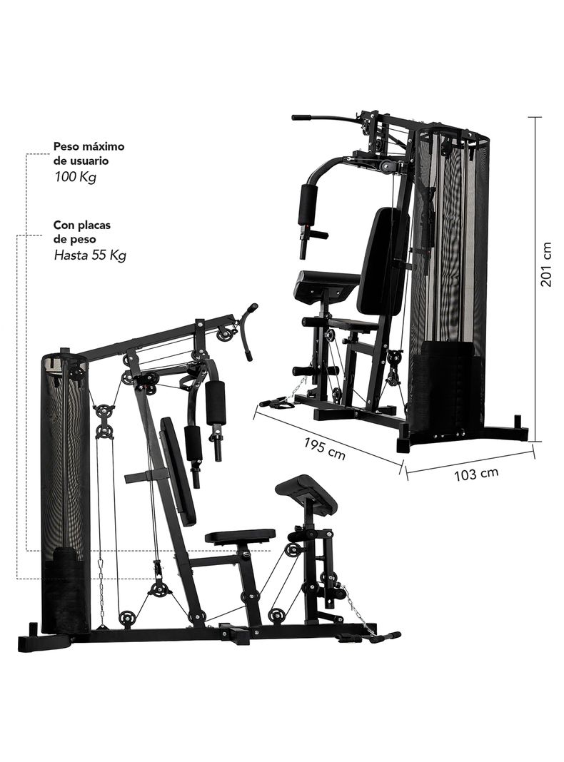 Home Gym Multifuncional 55Kg Xtreme Force 300 Pro-1