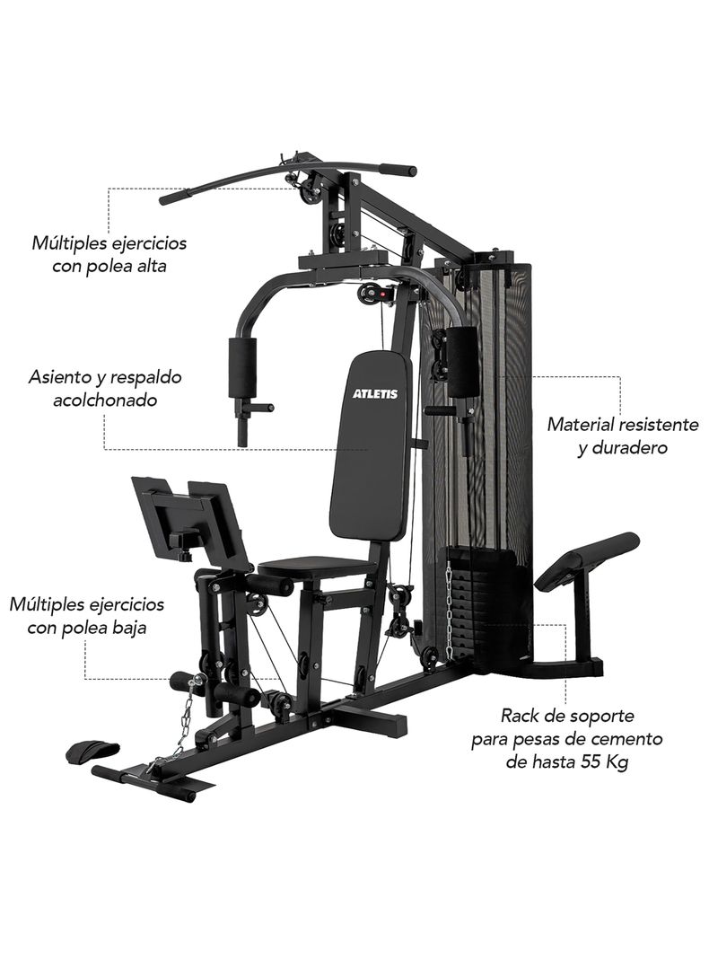 Home Gym Multifuncional 55Kg Xtreme Force 300 Pro-2
