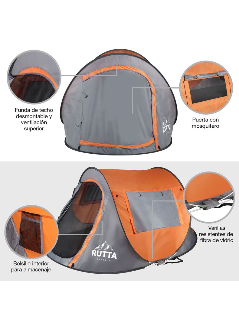 Carpa Pop Up 2 Personas Naranjo-1