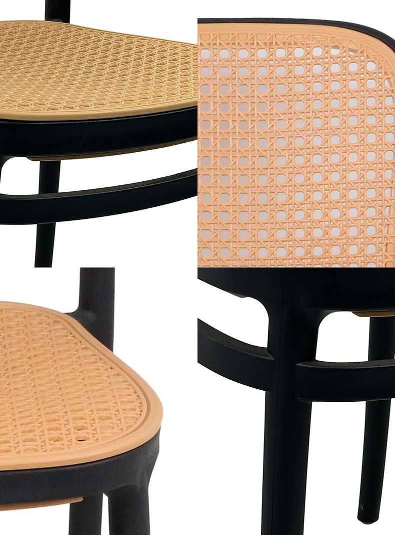 Pack 4 Sillas Terraza Plástica Cairo Negra/Beige-4