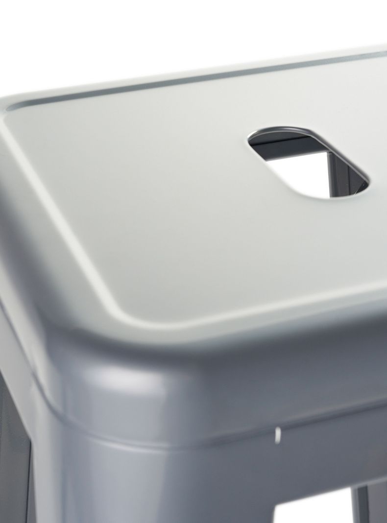 Pack 4 Pisos de Bar Metal Tolix Gris-4