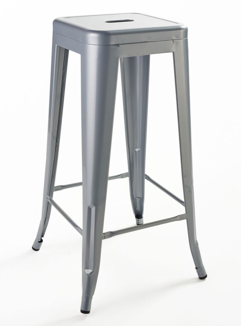 Pack 4 Pisos de Bar Metal Tolix Gris-5