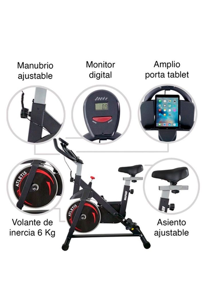 Bicicleta Spinning Atletis K100 Volante 6 Kg-5