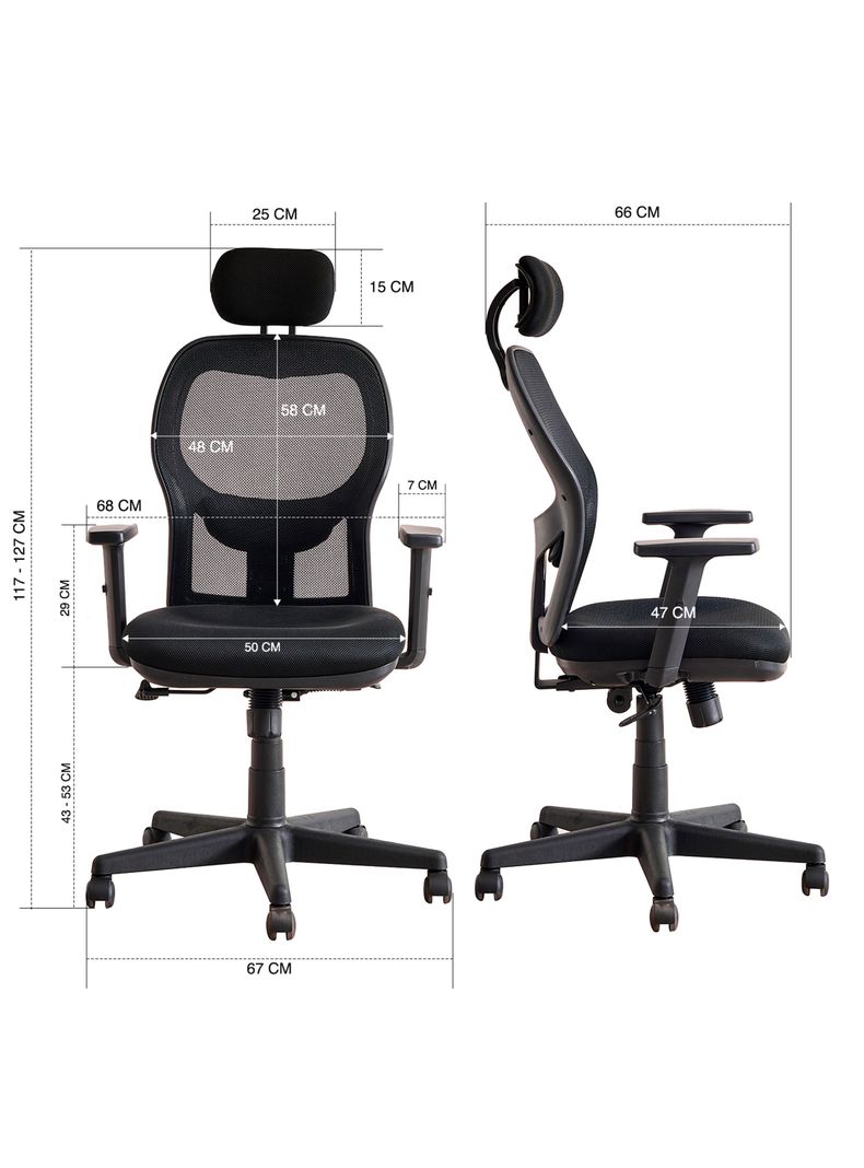 
Silla de Oficina Ergonométrica Design Ergo Full - Negro-1