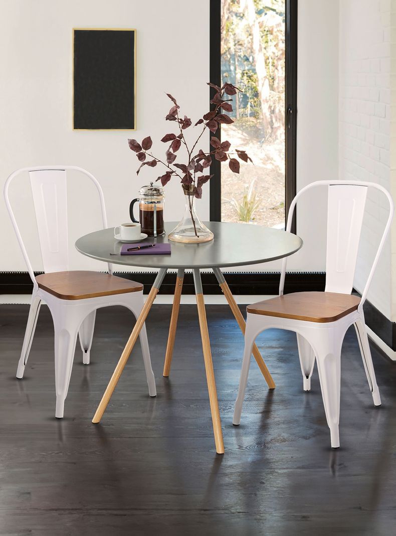 Pack 4 Sillas Tolix Asiento de Madera Blanco-1