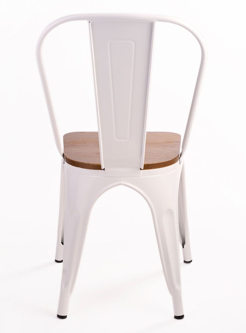 Pack 4 Sillas Tolix Asiento de Madera Blanco-5