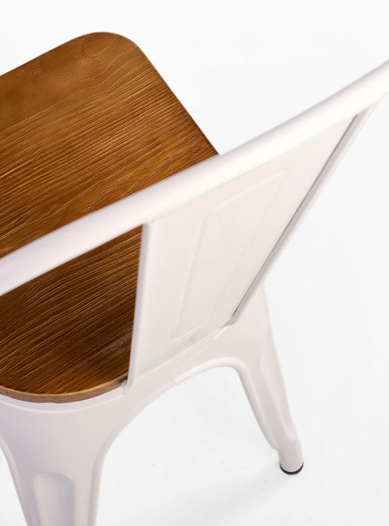Pack 4 Sillas Tolix Asiento de Madera Blanco-6