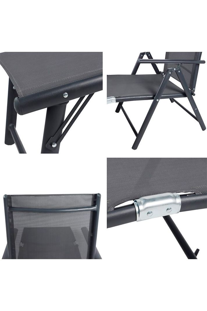 Reposera Aluminio Plegable Gris-4