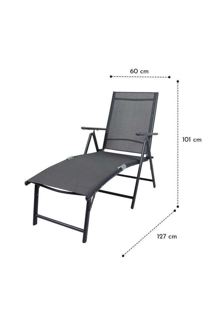 Reposera Aluminio Plegable Gris-2