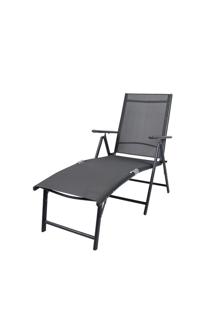 Reposera Aluminio Plegable Gris-0