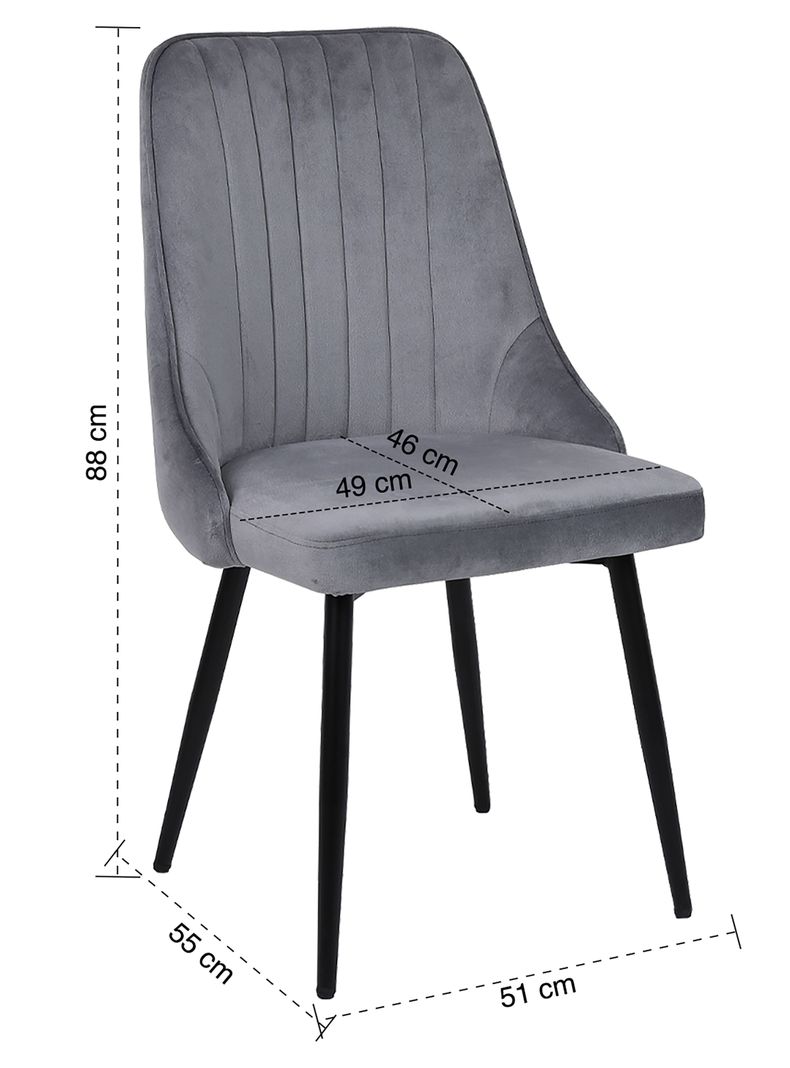 Pack 2 Silla Comedor Giorgio Gris-7