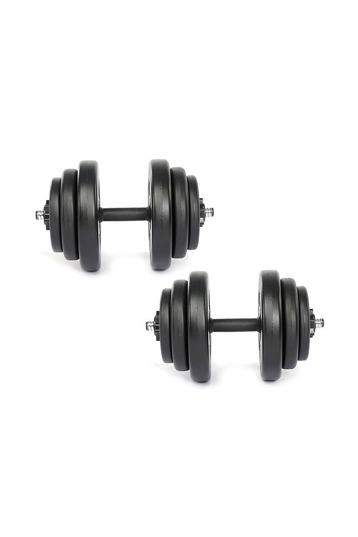 Set de Mancuernas y Barra 40,8 Kg 2 en 1 Negro-4