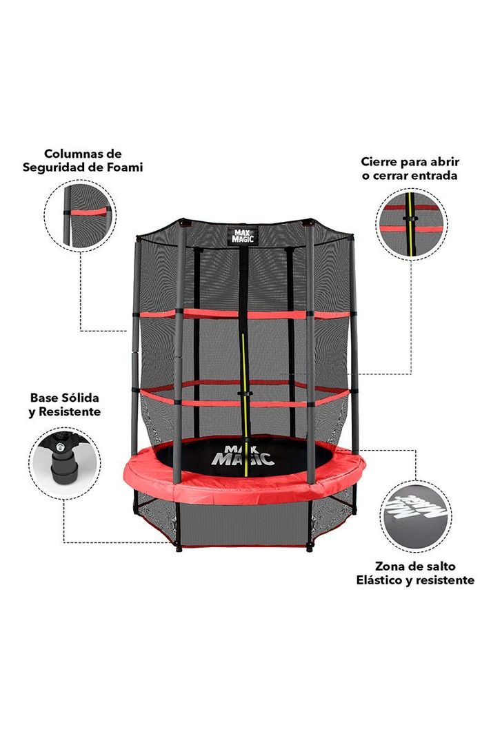 Cama Elástica 140 cm Rojo-3