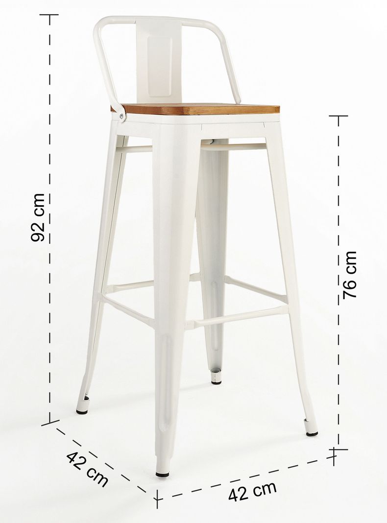 Piso Bar Tolix Taburete Asiento Madera-2
