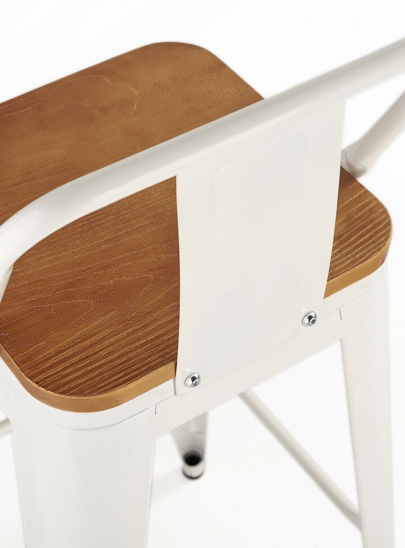 Piso Bar Tolix Taburete Asiento Madera-5
