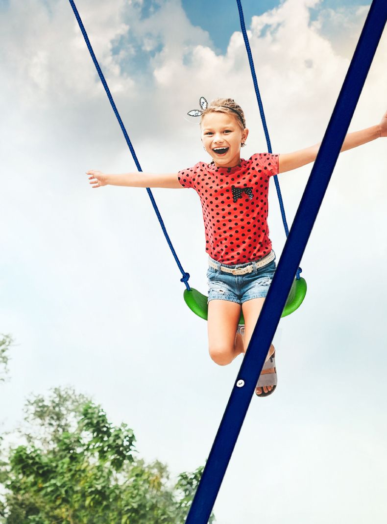 Columpio Infantil Max Magic Azul con Estructura de Acero -1