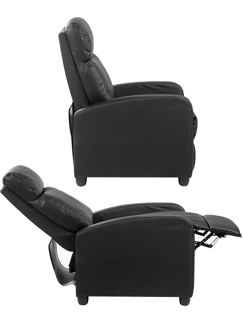 Berger Reclinable de PU Negro-3
