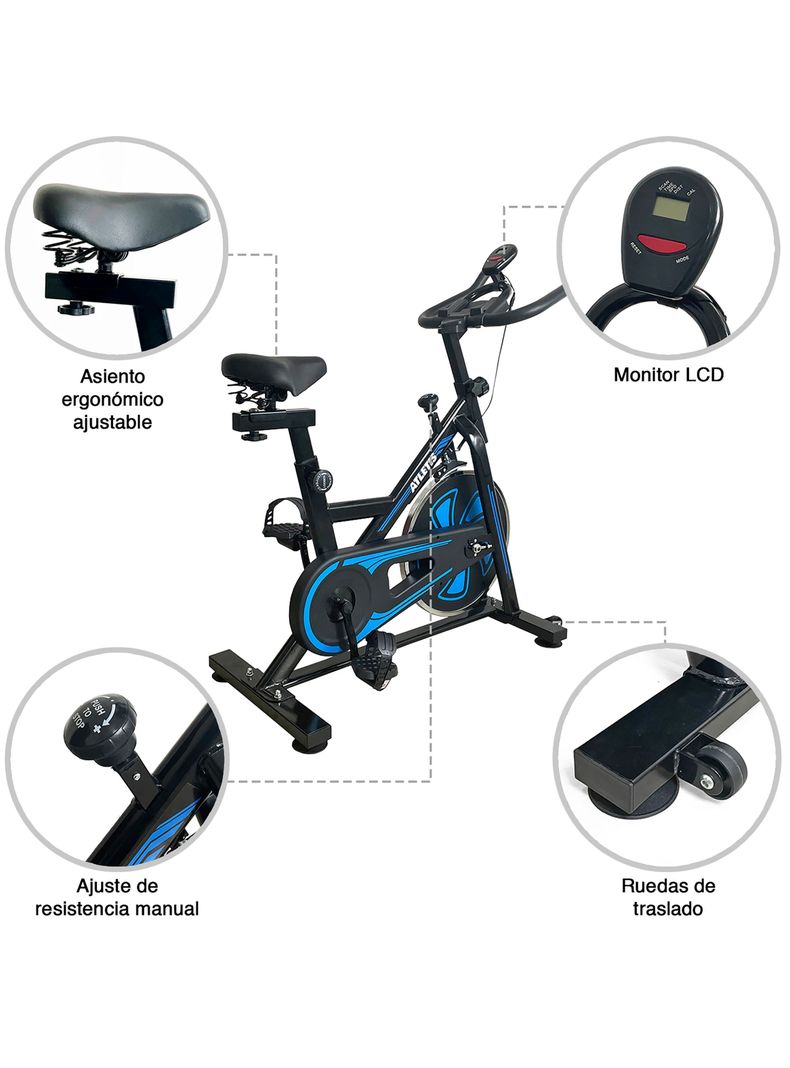 Bicicleta Spinning Racing Fitness Volante 5 Kg Negro-3