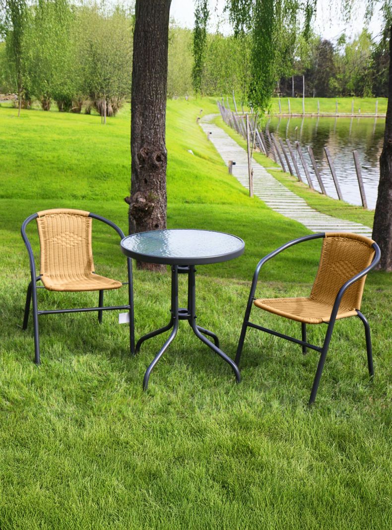 Set terraza Maceio 2 sillas + Mesa vidrio 70x60 cm Beige-1