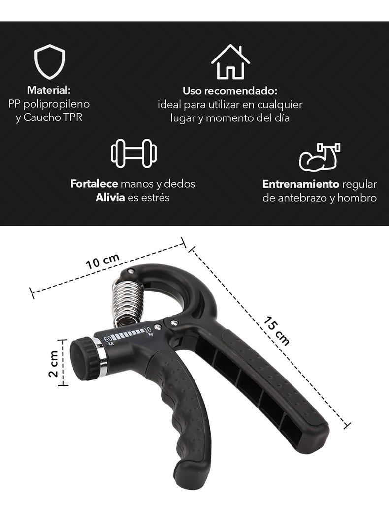 Hand Grip Atletis ajustable Negro -2