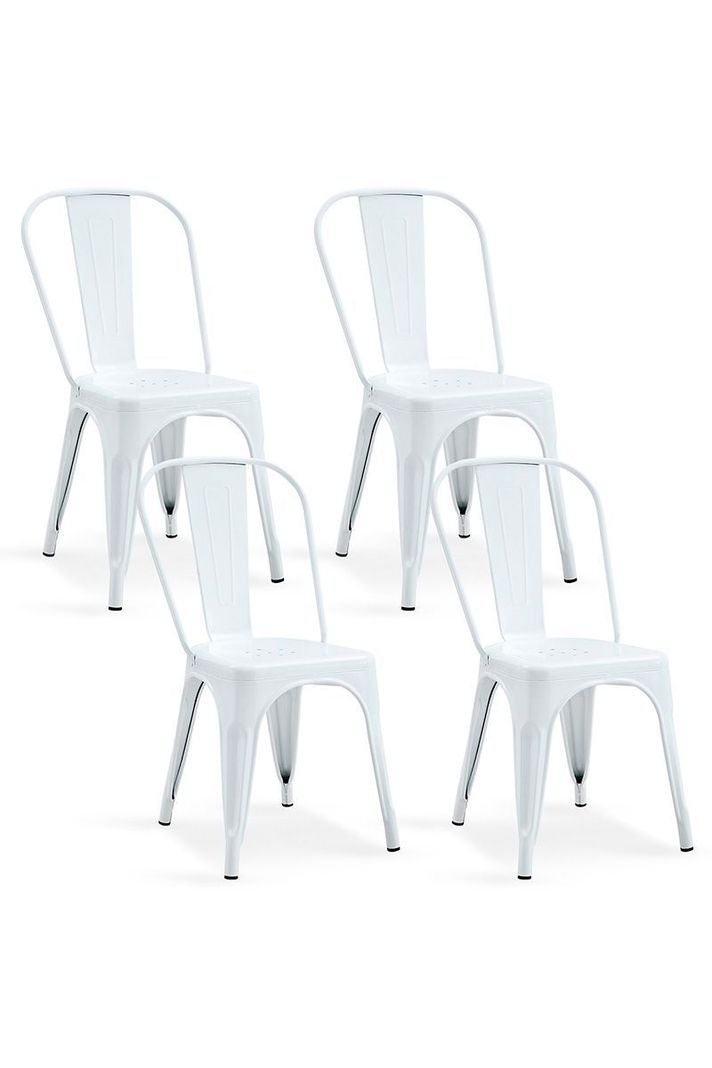 Pack De 4 Silla Metal Tolix Blanco-0