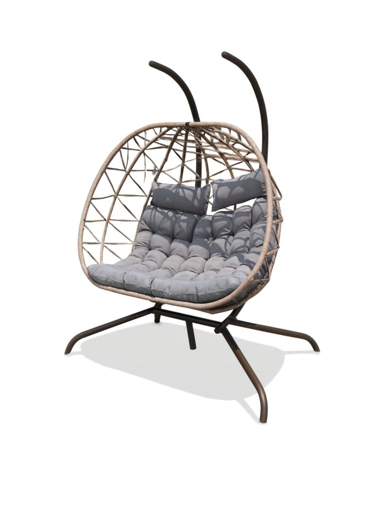 Silla Colgante de Terraza Doble 2 Personas Negro