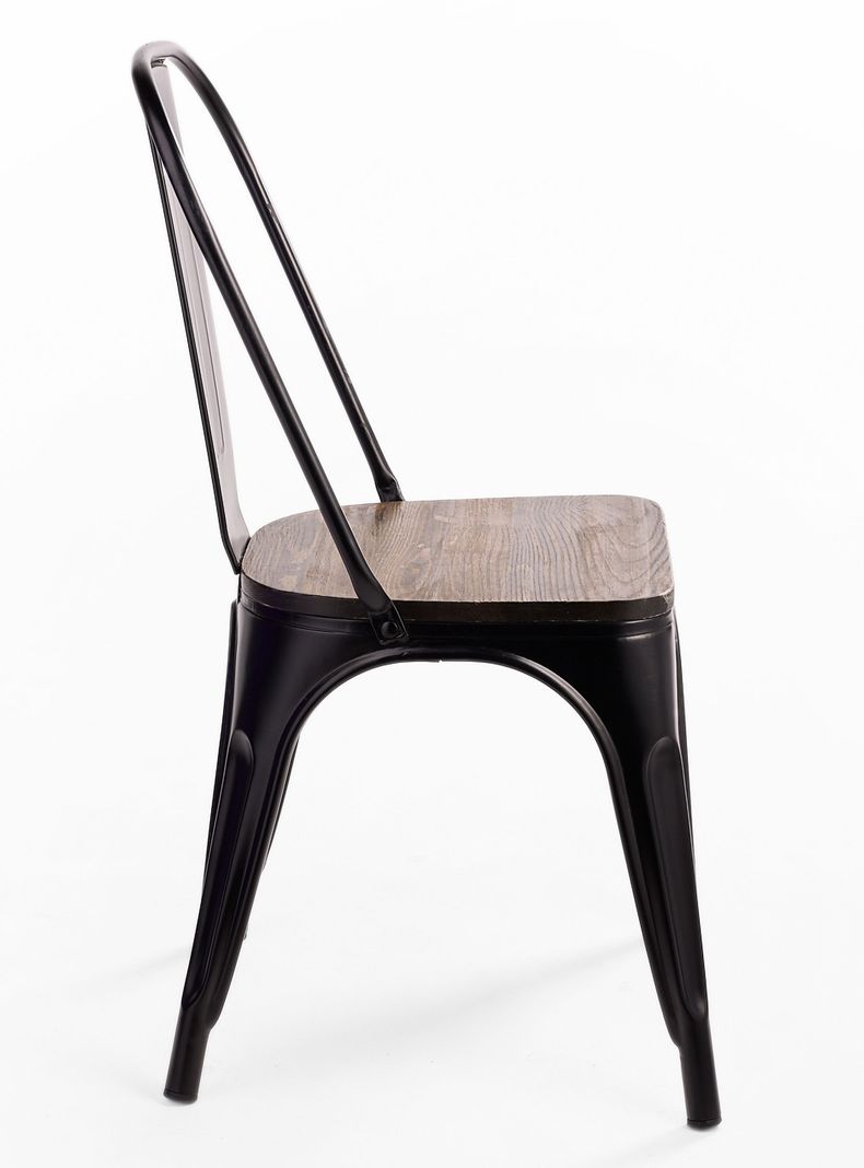 Pack 4 Sillas Tolix Vintage Asiento Madera Negro-4