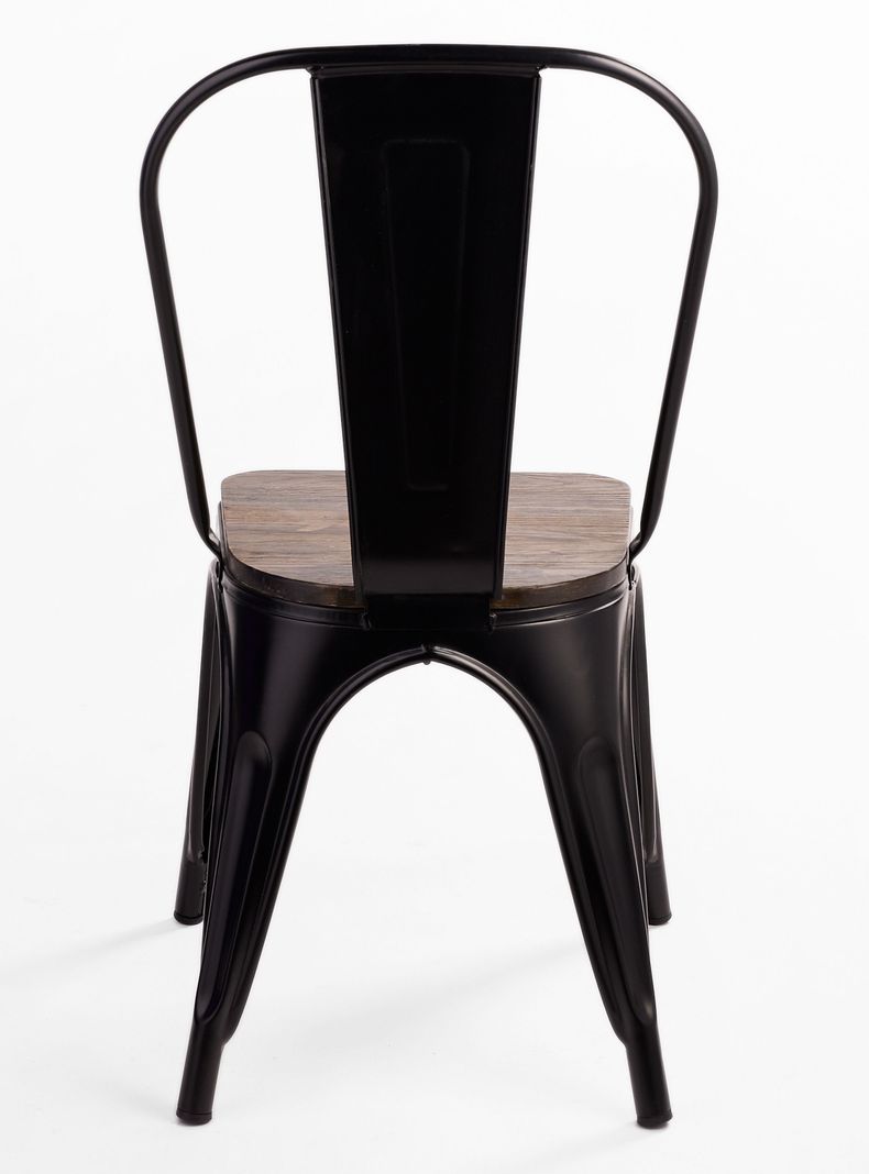 Pack 4 Sillas Tolix Vintage Asiento Madera Negro-6