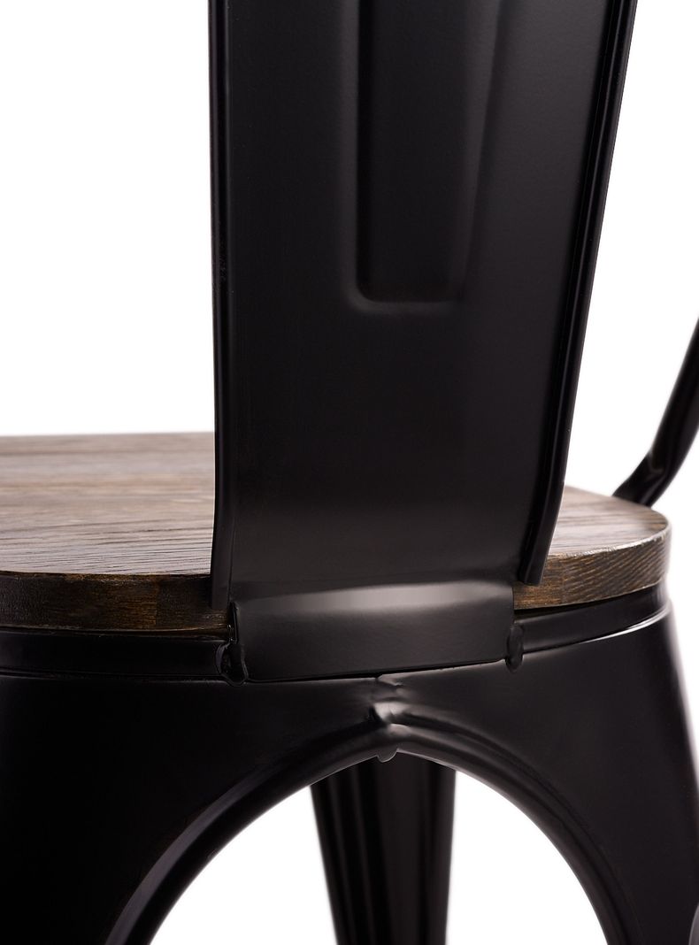 Pack 4 Sillas Tolix Vintage Asiento Madera Negro-7